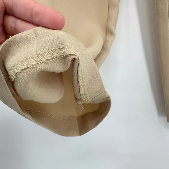 R&M Rcihards Lightweight Tan‎ Leaf Pattern Sheer Cardigan/Beige Pants Set Sz 18 - Picture 13 of 16